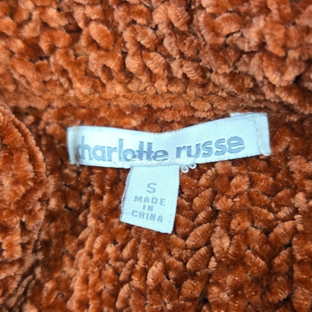 Charlotte Russe Off The Shoulder‎ Chenille Sweater Dress Rust Orange S - Picture 5 of 7
